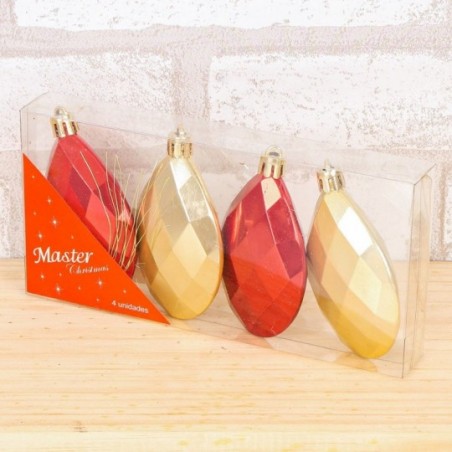 Enfeite De Pendurar Natal Pérola Com 4 Peças 8 Cm