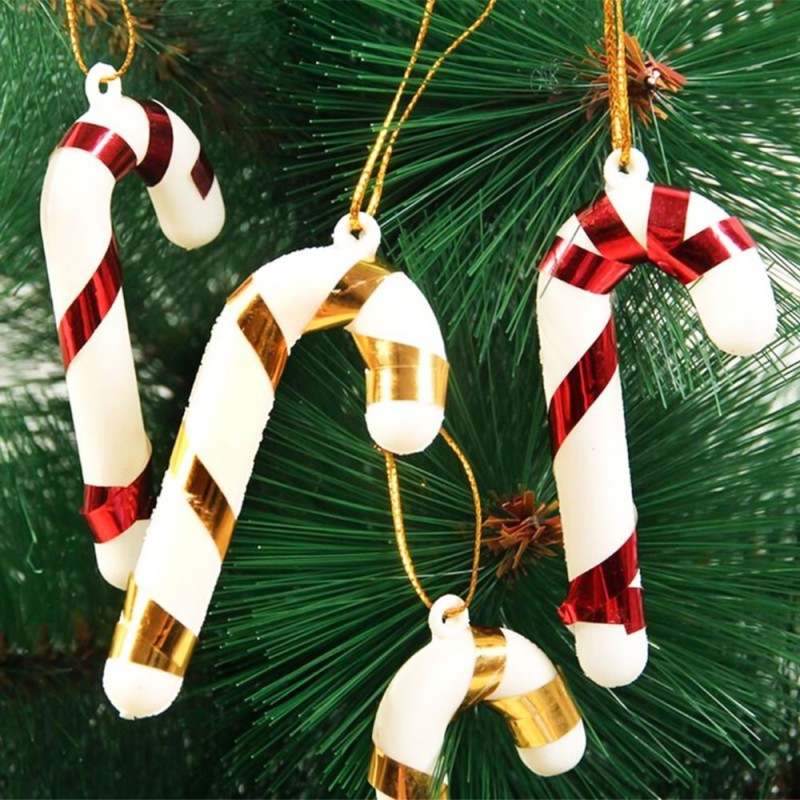 Kit 6 Enfeites Bengala De Pendurar Natal Colorida 7 Cm
