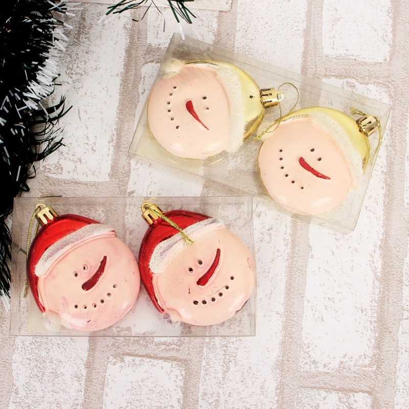 Enfeite Decorativo De Natal Pendurar C/ 2 Peças 9 Cm