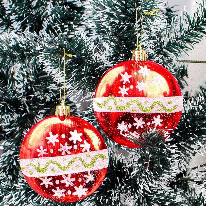 Enfeite De Pendurar Natalino Bolacha C/ Glitter 2 Peças 9 Cm