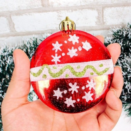 Enfeite De Pendurar Natalino Bolacha C/ Glitter 2 Peças 9 Cm