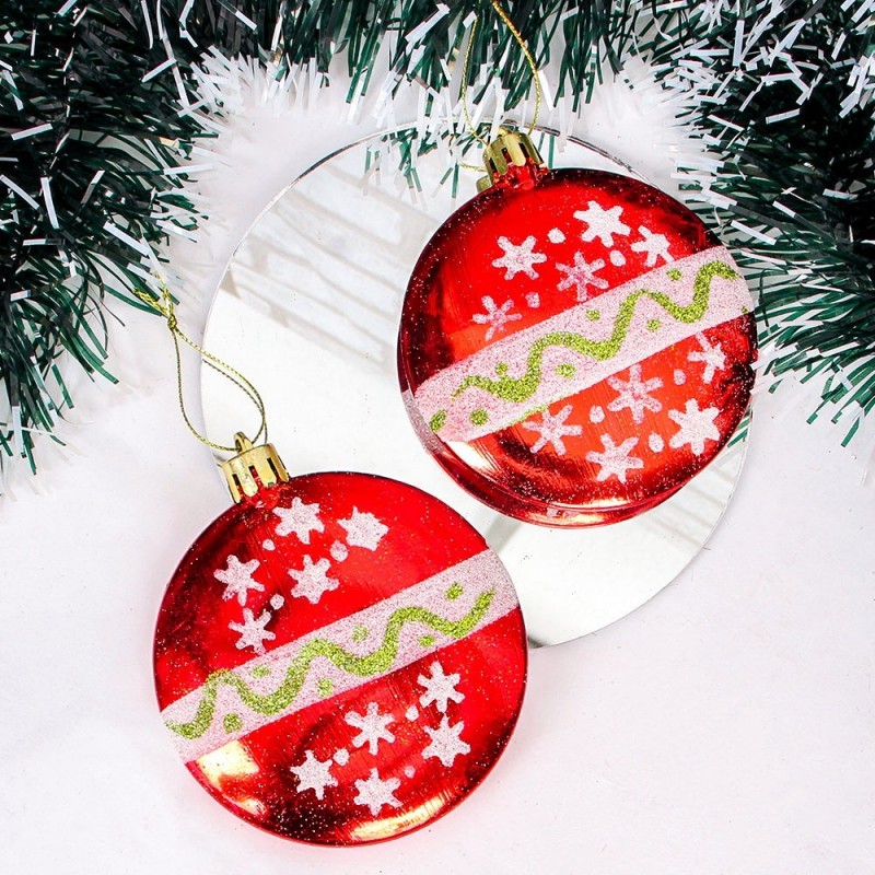 Enfeite De Pendurar Natalino Bolacha C/ Glitter 2 Peças 9 Cm
