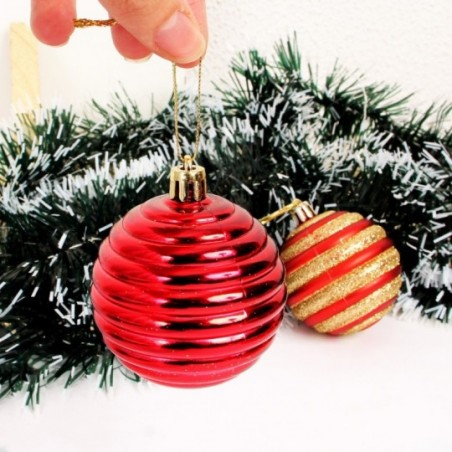 Kit 8 Bolas De Natal Texturizada Colorido 8 Cm