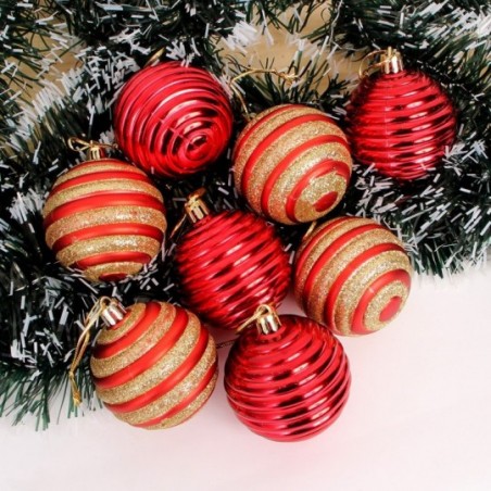 Kit 8 Bolas De Natal Texturizada Colorido 8 Cm