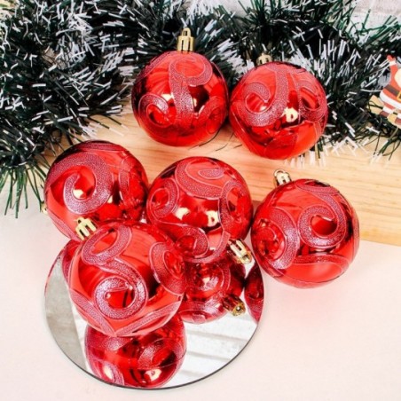 Kit 6 Bolas De Natal Decoradas Em Tubo 6 Cm Atacado