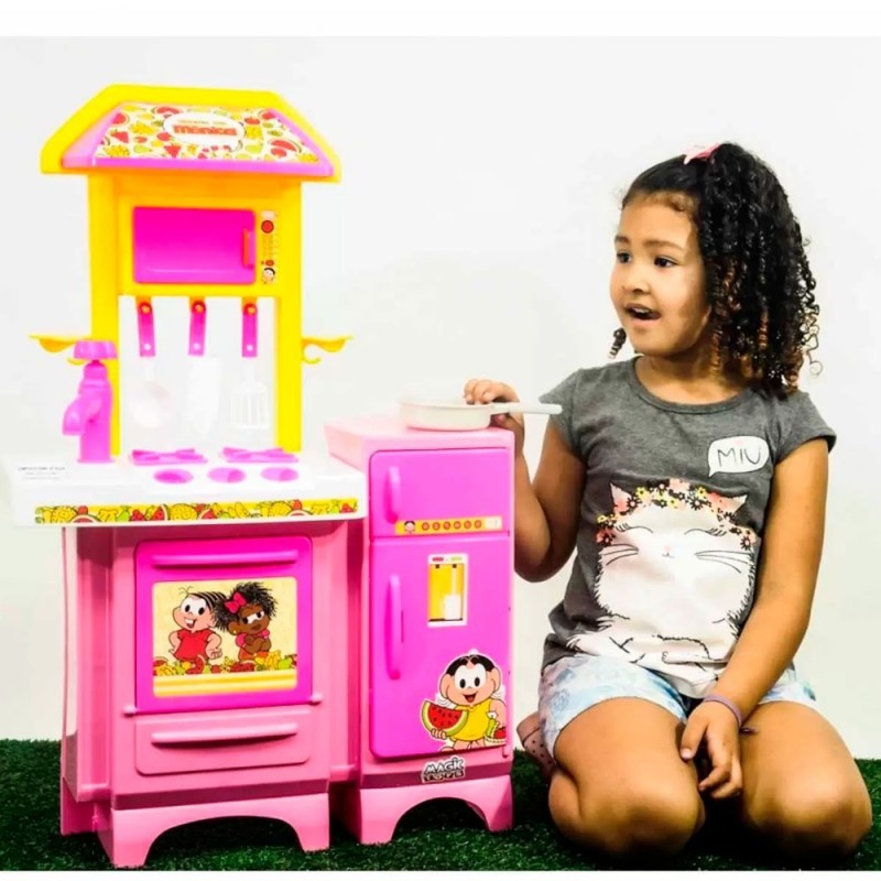 Cozinha Completa Infantil Turma Da Mônica C/ Água Magic Toys