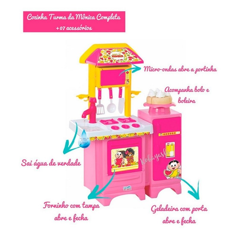Cozinha Completa Infantil Turma Da Mônica C/ Água Magic Toys