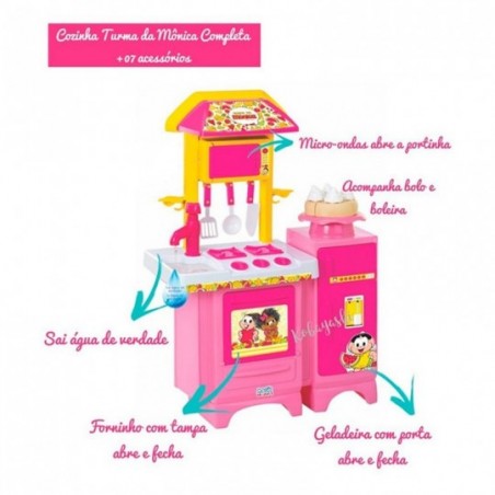 Cozinha Completa Infantil Turma Da Mônica C/ Água Magic Toys