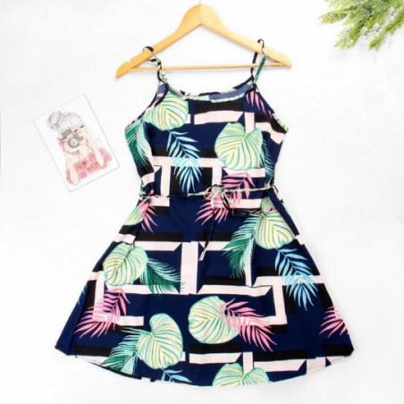 Vestido Rodado Curto Feminino Regatinha Estampado Floral