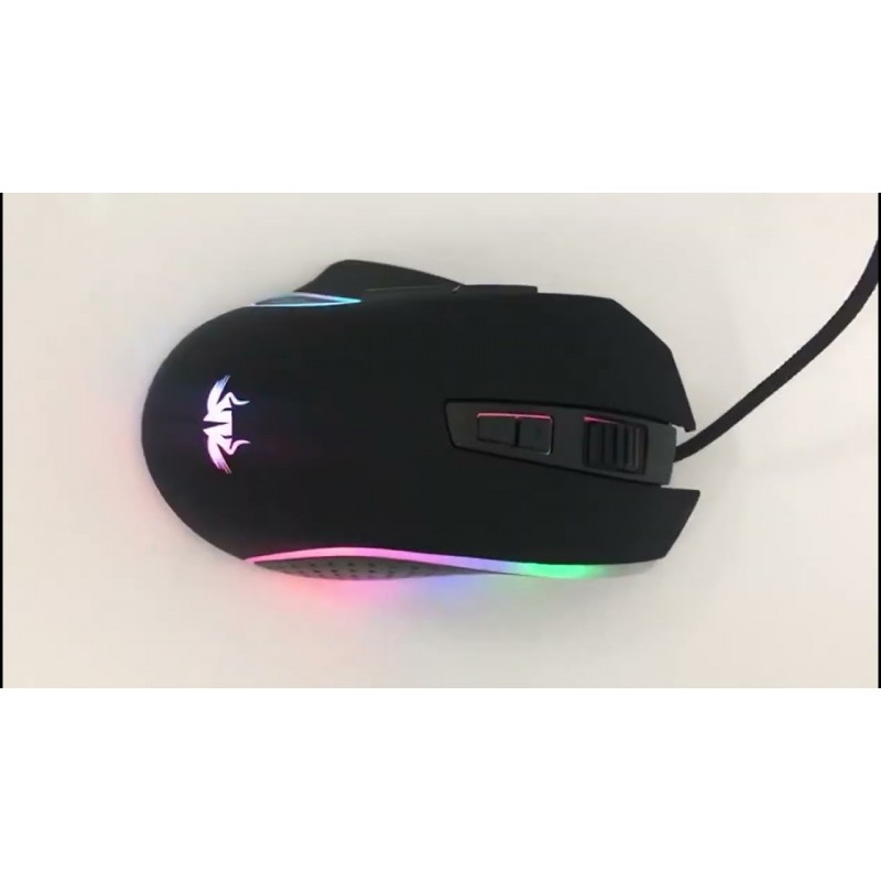 Mouse Gamer Com Fio RGB 4800 DPI USB 2.0 7 Botões 100mA