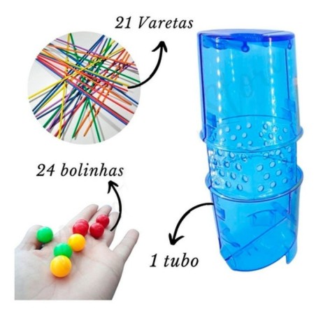 Jogo Tira Varetas De Mesa Brinquedo Infantil 46 Peças