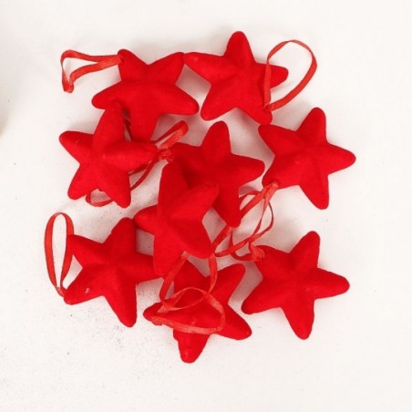 Kit Enfeite De Pendurar Estrelas Camurça C/ 8 Peças 5 Cm