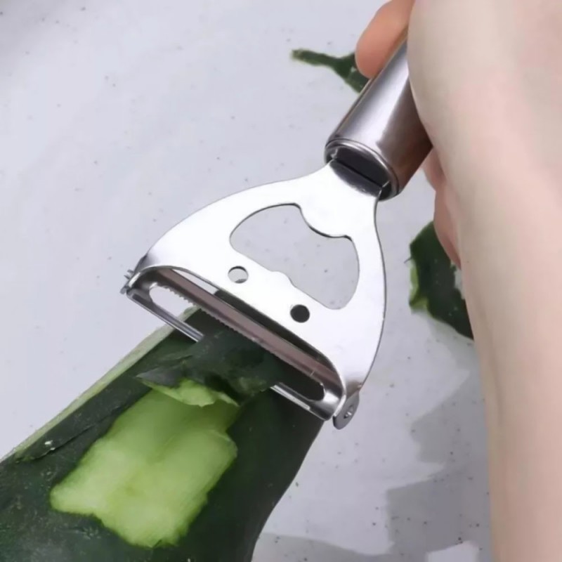 Descascador Fatiador De Alimentos E Abridor Garrafas Aço Inox