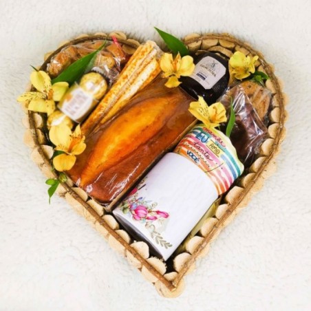 Bandeja De Madeira Coração Cestas Café Presente Baixa Artesanal M