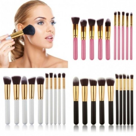 Kit 10 Pincéis De Maquiagem Esfumar Contorno Profissional