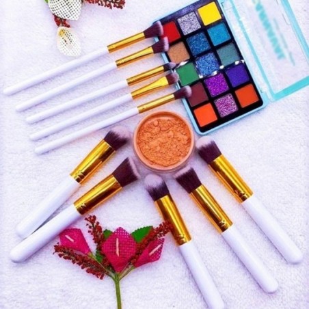 Kit 10 Pincéis De Maquiagem Esfumar Contorno Profissional