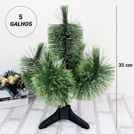 Árvore Mini De Natal Verde Com 5 Galhos 35 Cm