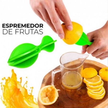 Espremedor Frutas Plástico Manual Verde