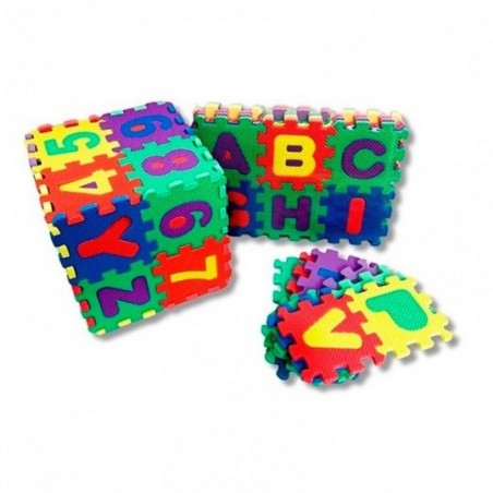 Mini Tapete Tatame de Eva Numeros Letras 36 Pecas 4cm x 5mm