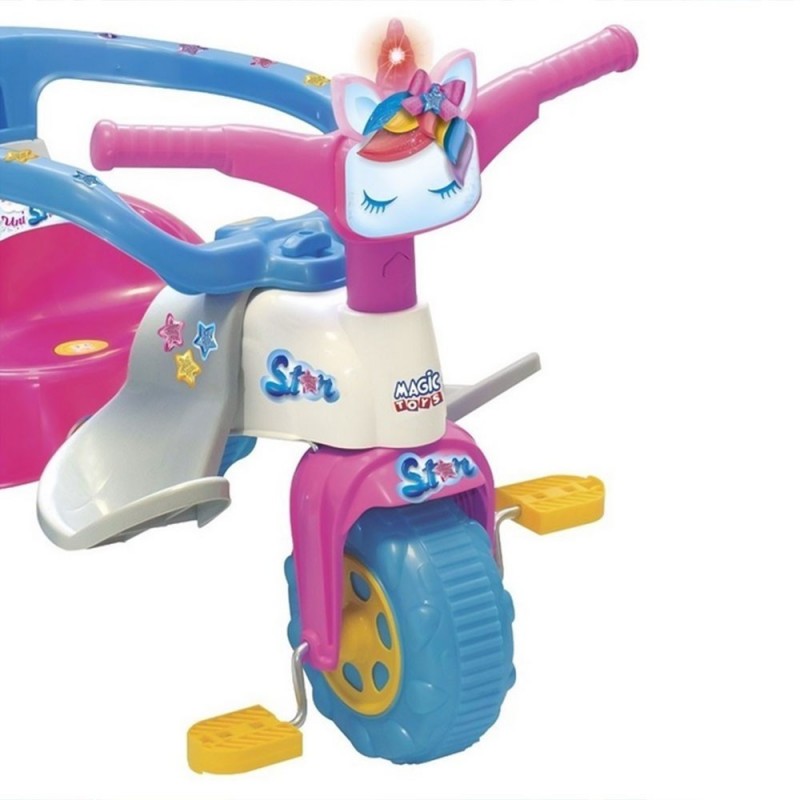 Triciclo Passeio Infantil Meninas Tico Tico Unicórnio C/ Luz