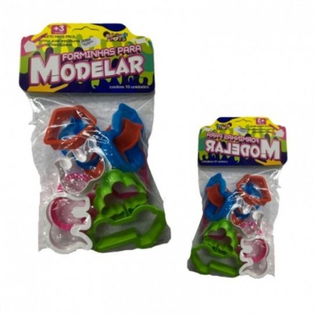 Kit 10 Forminhas Variadas P/ Massinhas De Modelar Infantil