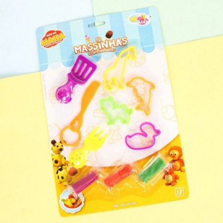 Kit Infantil De Massinha Com 7 Acessórios Forminhas Wellkids