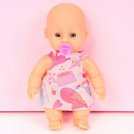 Boneca Infantil Com Chupeta Mini Baby 11 Cm