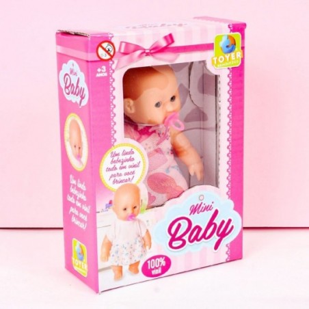 Boneca Infantil Com Chupeta Mini Baby 11 Cm