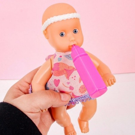 Boneca Infantil Com 3 Acessórios Juju Baby 14 Cm