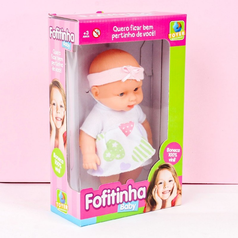 Boneca Infantil Fofitinha Baby Com Vestido 100% Vinil