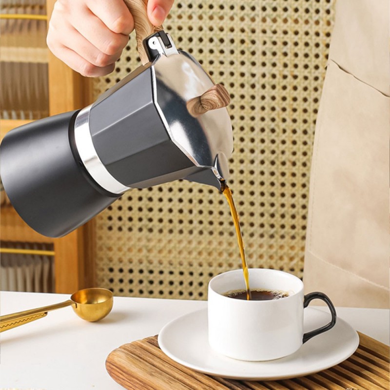 Cafeteira Italiana Preta 3 Xícaras 150Ml 15,5 Cm 
