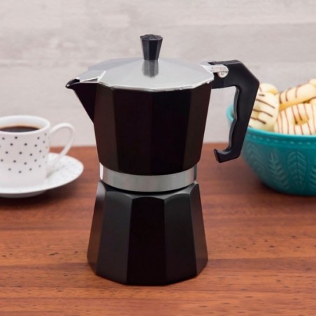 Cafeteira Italiana Preta 3 Xícaras 150Ml 15,5 Cm 