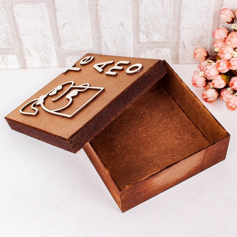 Caixa Presente Especial Namorados Te amo Madeira Bento Flork
