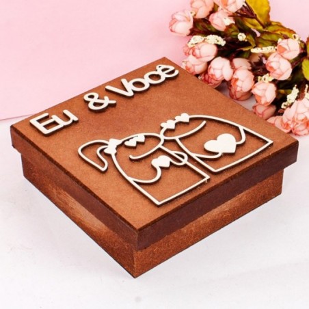 Caixa Presente Flork Casal Eu e Você Namorados Bento