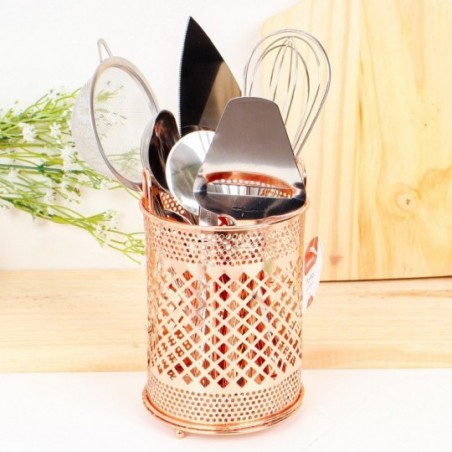 Kit Utensílios De Cozinha Inox Rose God 