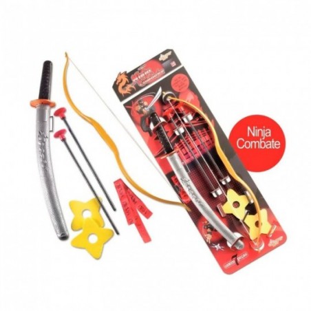 Kit Arco E Flecha Super Ninja Brinquedo Infantil 7 Peças