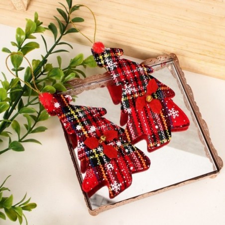 Enfeite Pendurar Árvore De Natal Estampado C/ 2 Peças