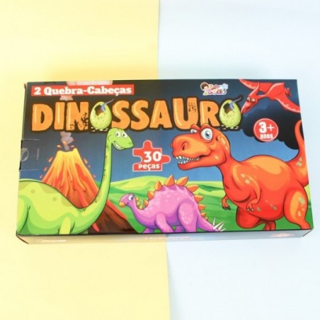 Kit 2 Jogos Quebra Cabeça Dinossauro Infantil C/ 30 Peças