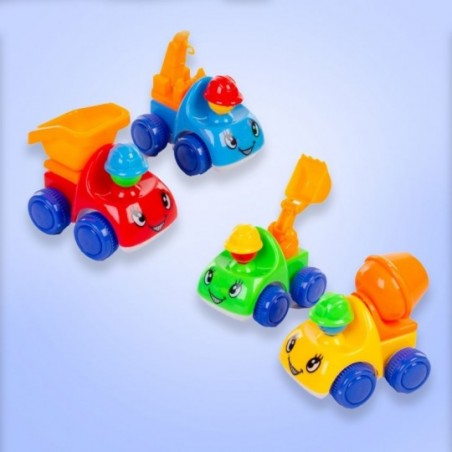 Carrinhos Caminhão Bebês Construção C/ 4 Peças Truck Cartoon