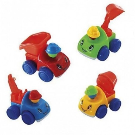 Carrinhos Caminhão Bebês Construção C/ 4 Peças Truck Cartoon