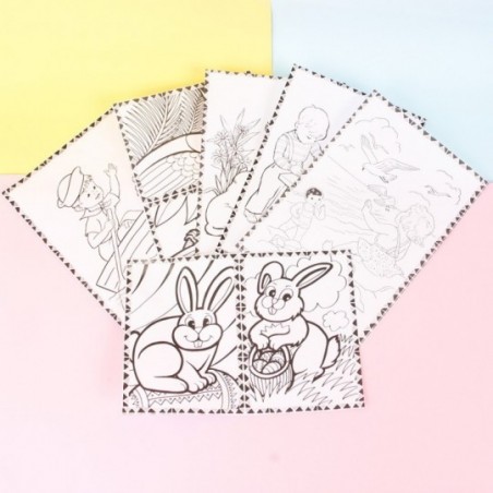 Desenhos Para Colorir Variados Com Caixa De Giz Cera Infantil