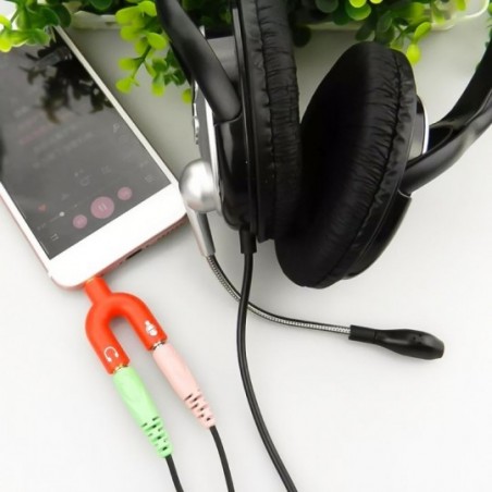 Adaptador Splitter P3 Headset Fone Microfone P2 X P3 Áudio