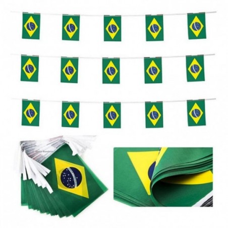 Varal De Bandeirinhas Brasil Copa Do Mundo C/ 10 Metros Plástica