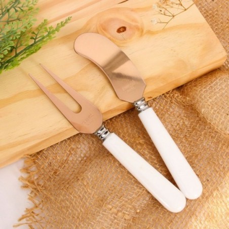 Conjunto P/ Cortar Servir Queijos C/ 2 Peças Aço Inox