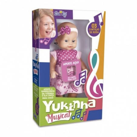 Boneca Infantil Yukinha Musical 3 Cantigas Nova Toys