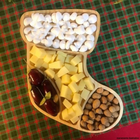 Petisqueira Bandeja Bota Noel P/ Servir Petisco Frios Salgados