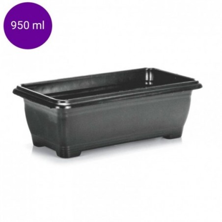 Vaso Floreira Jardineira Preta 20x10 Cm 950ml ErcaPlast
