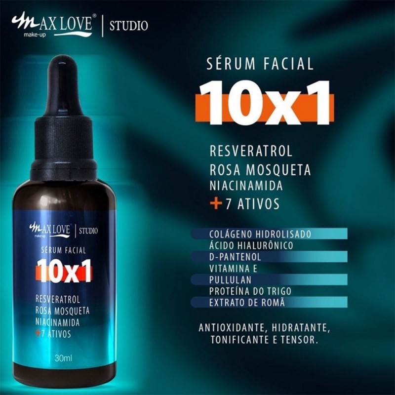 Kit 3 Sérum Facial 10 em 1 Max Love 30ml Pronta Entrega