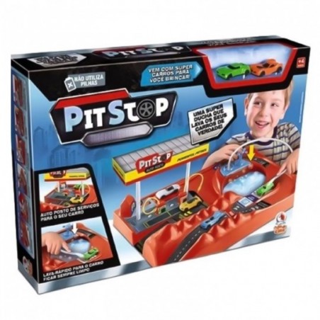 Brinquedo Pista Pit Stop Lava Rápido Sai Aguá Com Carrinhos