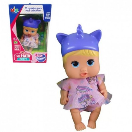 Boneca Infantil Hair Petit Unicórnio Milk Brinquedos 100% Vinil
